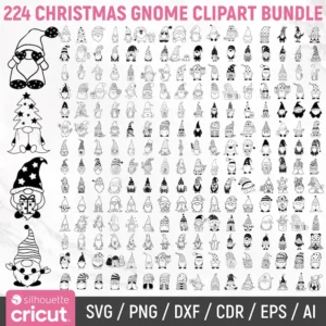 Christmas Gnome Svg Bundle, Gnome Clipart, Gnome Silhouette Svg, Gnomes Merry Christmas Svg, Gnomies Svg, Cut Files, Png, Instant Download