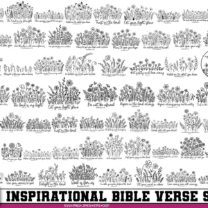 Inspirational Bible Verse Svg,Bible Wildflowers Svg,Christian SVG,Scripture Svg,Faith Svg,Blessed Svg,Religious Svg,Cricut & Silhouette